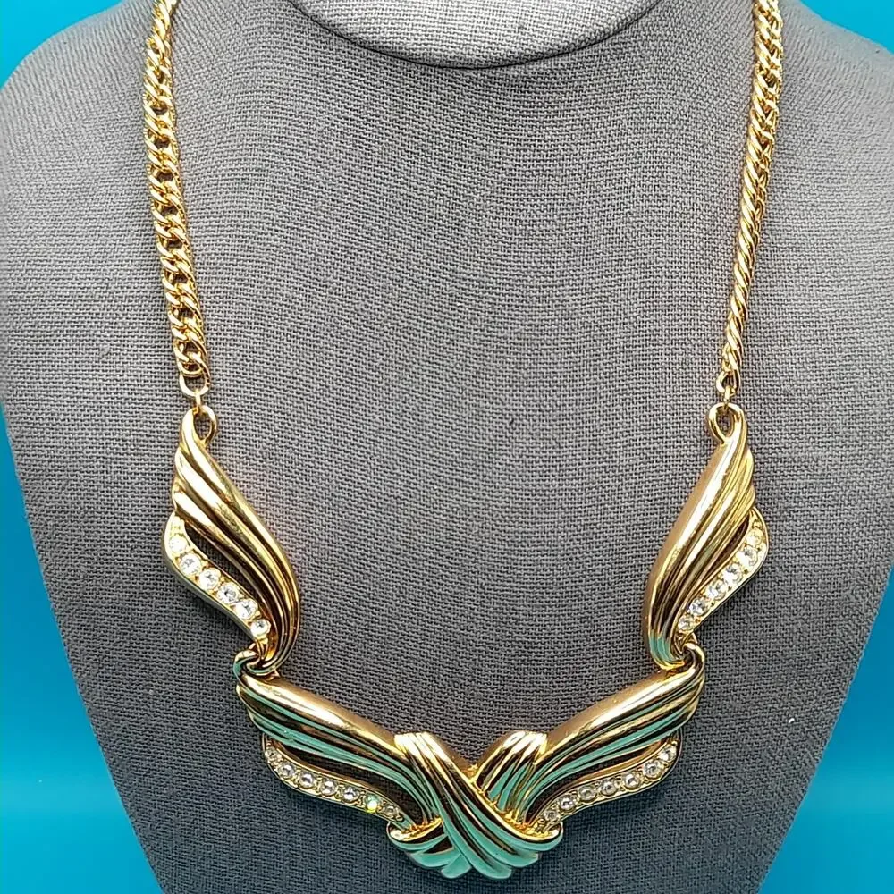Vintage Avon Rhinestone Necklace, Billy Dee Williams Undeniable Book Piece 1991